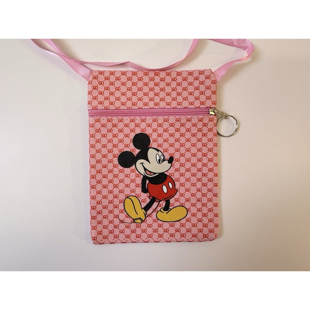 Disney Mickey Mouse Pink Passport Travel Vacation Bag Purse